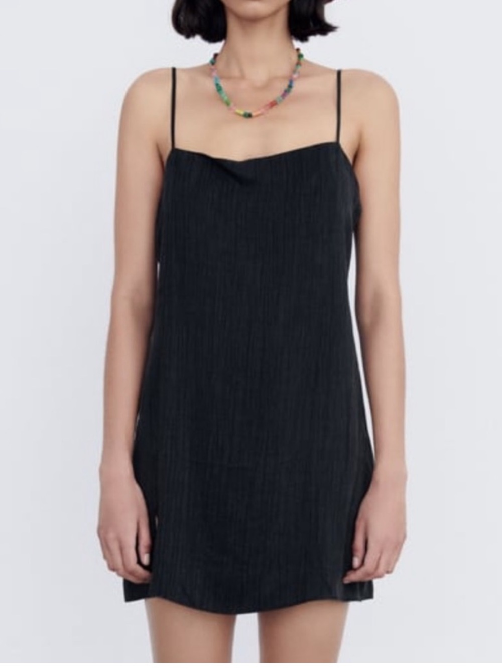 NEW Zara Black Slip Mini Dress Size Small